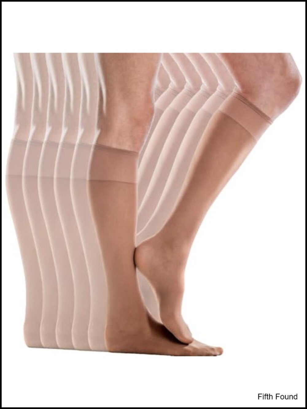 Knee Hi Sheer Compression Socks 6 Pair Pack Nylon Spandex Sandalfoot